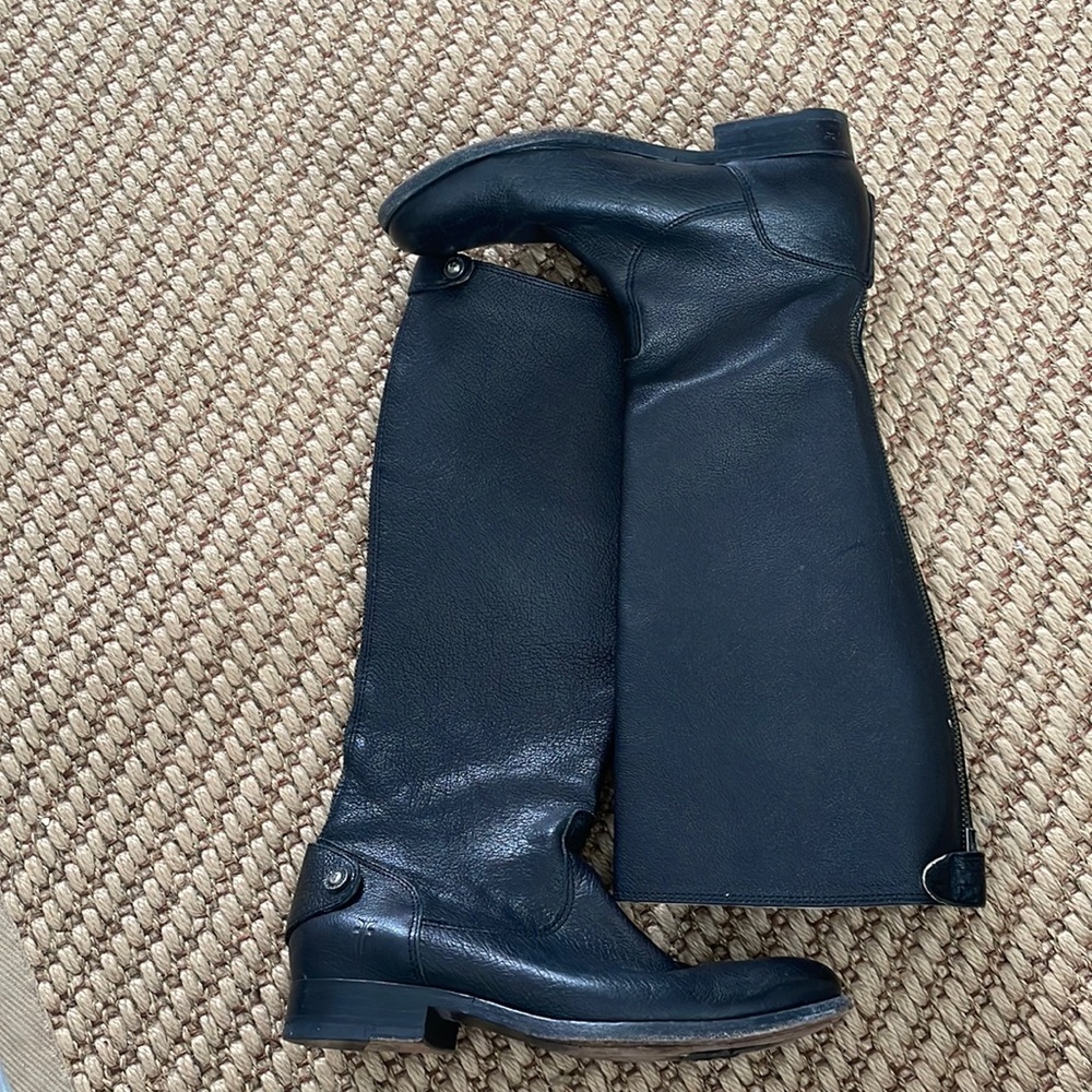 Frye Melissa Black Button Back
Zip Riding Boots